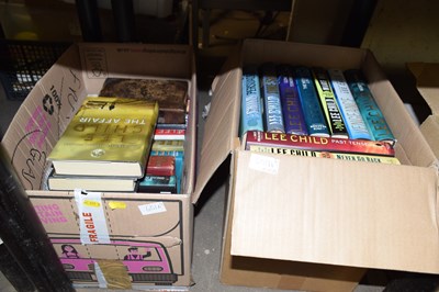 Lot 651A - Two boxes collection of Lee Child hardback...