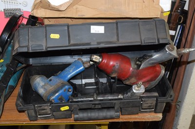 Lot 711 - Three various air tools in plastic case