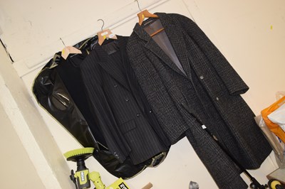 Lot 716 - Clothing comprising two suits and a coat
