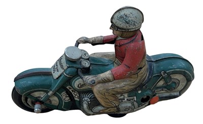 Lot 186 - A tinplate Schuco 'Curvo 1000' motorcycle and...