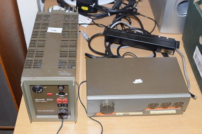 Lot 730 - A Quad 303 power amplifier and selector box