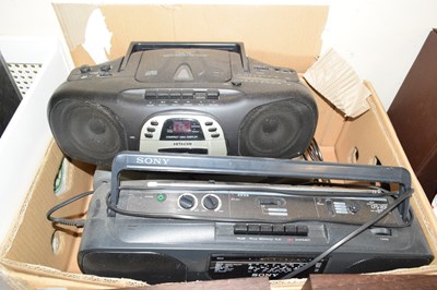 Lot 741 - Box containing three radio cassette players...