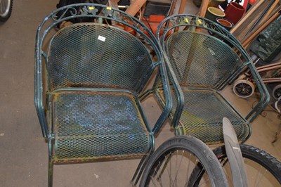 Lot 771 - Set of four metal garden chairs