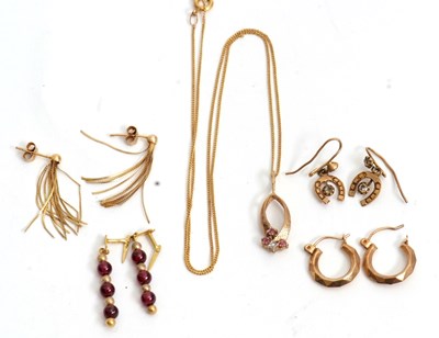 Lot 183 - A mixed lot: to include a 9ct ruby and diamond...
