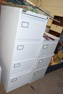 Lot 848 - Four drawer metal filing cabinet together with...