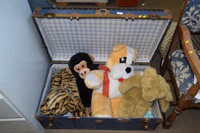 Lot 850 - Travelling trunk with contents, large cuddly toys