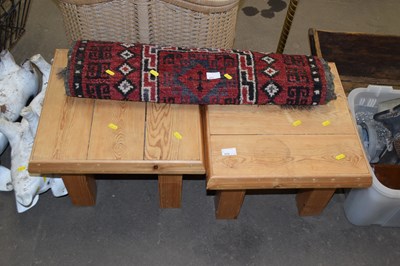 Lot 878 - Pair of small low pine tables