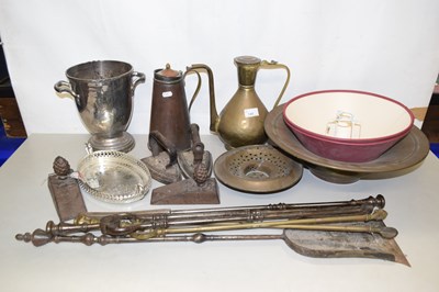 Lot 145 - Mixed Lot: 19th Century fire tools, flat irons,...