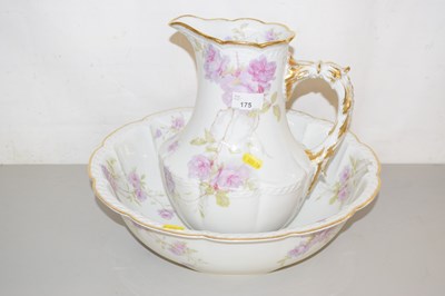 Lot 175 - A Limoges wash bowl and jug
