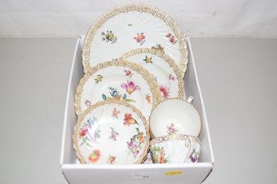 Lot 49 - Quantity of floral decorated Dresden china
