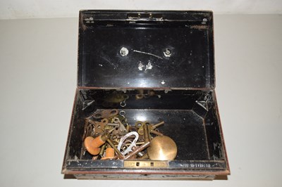Lot 52 - Metal lockable box together with a quantity of...