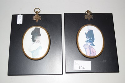 Lot 104 - A pair of portrait silhouettes
