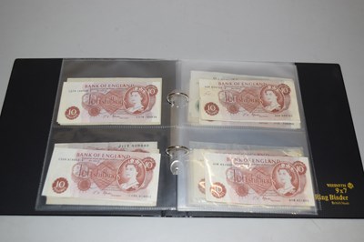 Lot 129 - Folder of assorted bank notes, UK and others
