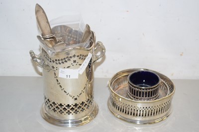 Lot 11 - Mixed Lot: Silver plated bottle stands,...