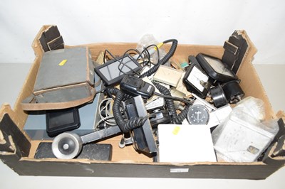 Lot 12 - Box containing a range of various amp meters,...
