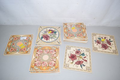 Lot 13 - A group of reproduction Victorian style tiles