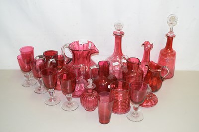 Lot 22 - A group of various 19th Century cranberry...