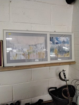 Lot 34 - Pair of abstract watercolours