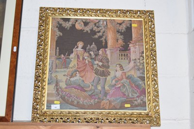 Lot 40 - A 20th Century needlework picture in pierced...