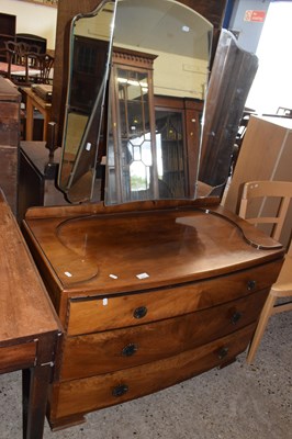 Lot 277 - A vintage walnut three drawer dressing chest...