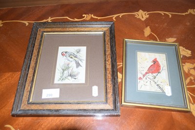 Lot 290 - Cashs of Coventry, two woven pictures of birds