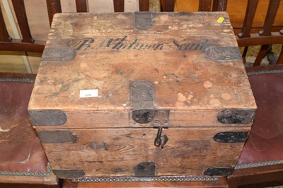 Lot 308 - A small 19th Century pine box marked to the...