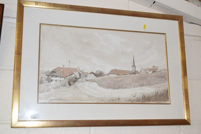 Lot 245 - Monochromatic landscape, watercolour,...