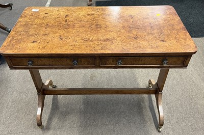 Lot 564 - Reproduction burr walnut veneered centre table...