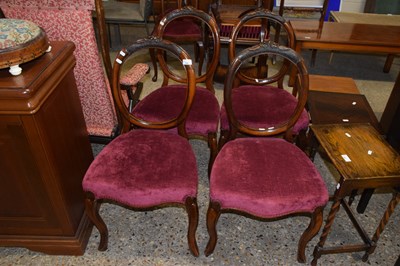 Lot 320 - A set of four Victorian balloon back chairs