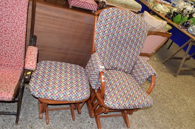 Lot 332 - Modern rocking armchair and stool