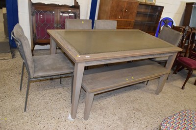 Lot 333 - A modern dining table together with a set of...