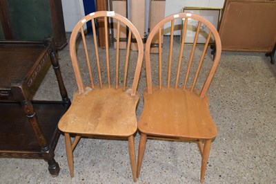Lot 339 - A pair of stick back kitchen chairs