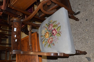 Lot 342 - Late Georgian mahogany bar back armchair with...