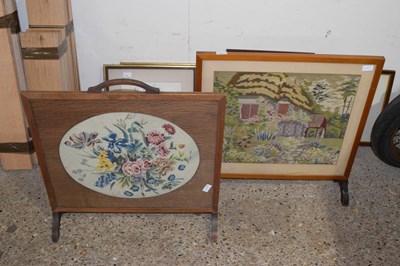 Lot 355 - Two tapestry fire screens
