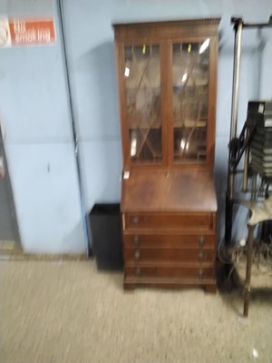 Lot 356 - Reproduction mahogahy bureau bookcase