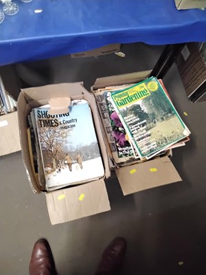 Lot 611 - Two boxes of various magazines to include...