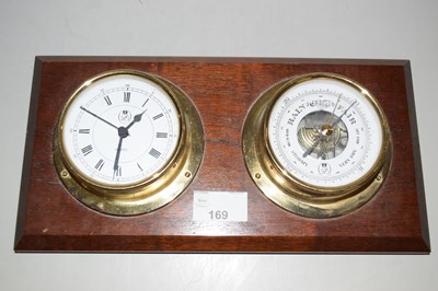 Lot 169 - Reproduction ships barometer and clock