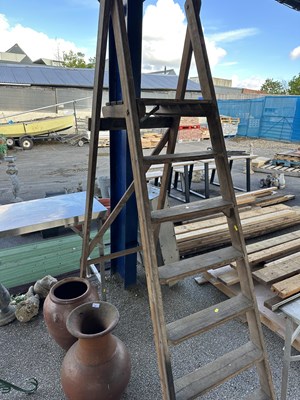 Lot 288 - large pair garden steps wooden