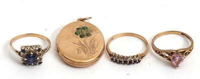 Lot 179 - A mixed lot: to include a 9ct sapphire and CZ...