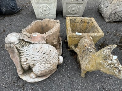 Lot 266b - Two moulded animal Planters