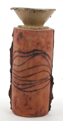 Lot 74 - A Studio Pottery cylindrical form vase with a...