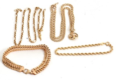 Lot 190 - A quantity of gold jewellery: to include a 9ct...