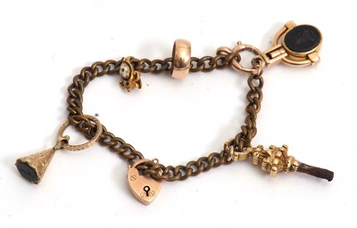 Lot 164 - A charm bracelet, the gilt metal bracelet set...