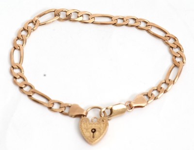 Lot 161 - A 9ct curblink bracelet, stamped 375 to each...