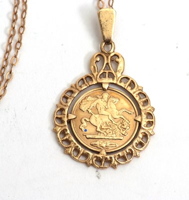 Lot 153 - A 9ct necklace, the fine chain with 9ct...