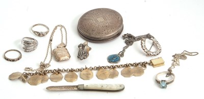 Lot 228 - A mixed lot: to include silver rings, a silver...