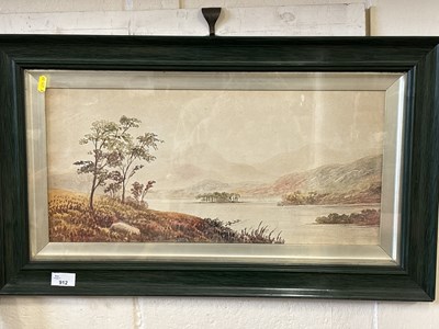 Lot 912 - Framed study of Highland loch scene,...