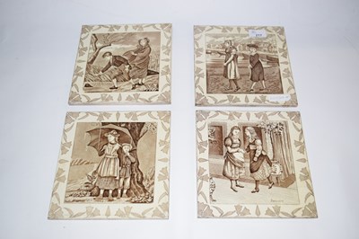 Lot 217 - Wedgwood: 19th Century "Old English" Months of the Year 8inch Tiles
