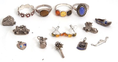 Lot 232 - A quantity of silver and white metal jewellery:...