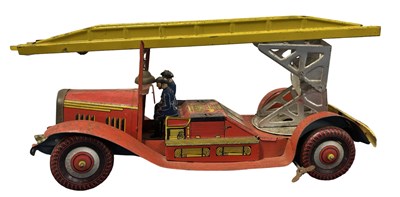 Lot 189 - A vintage tinplate clockwork fire engine,...